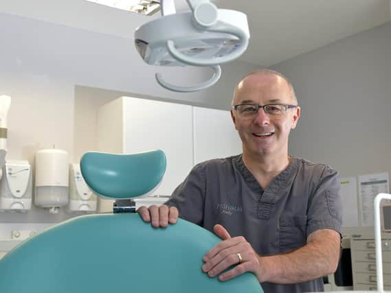 Peasholm Dental Practice. Principle dentist Andy Moran looks forward to getting back to work