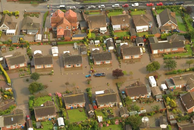 Flooding in Filey in 2008.