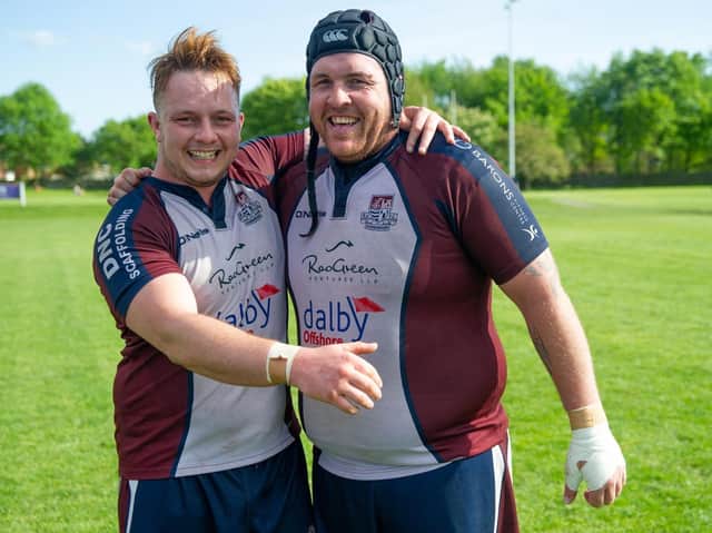 Scarborough RUFC coach Matty Jones (right)