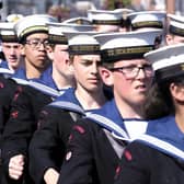 Cadets march at Scarborough Armed Forces Day.