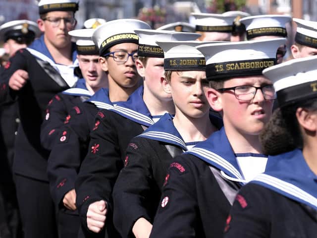 Cadets march at Scarborough Armed Forces Day.