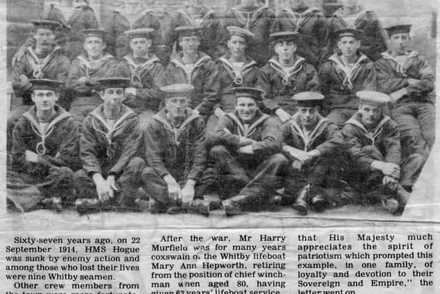 Press cutting of the King's praise for the Murfield brothers of Whitby.