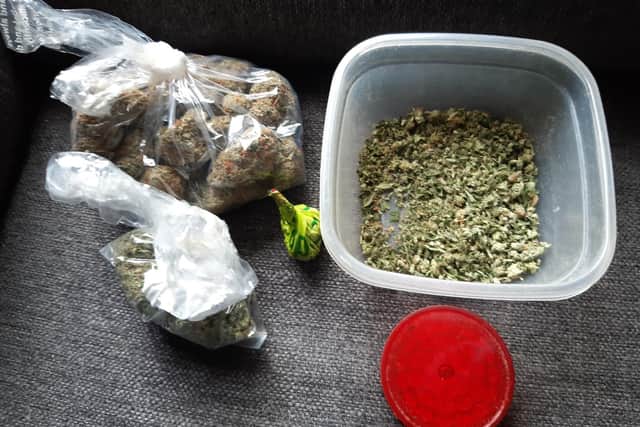 A large amount of suspected cannabis was found