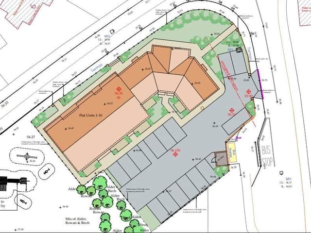 Plans for the Highfield Road flats.