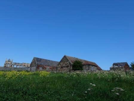 Farm buildings in the grounds of Whitby Abbey.