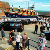 There was a large turnout for Lee Cowling's funeral procession in Filey
