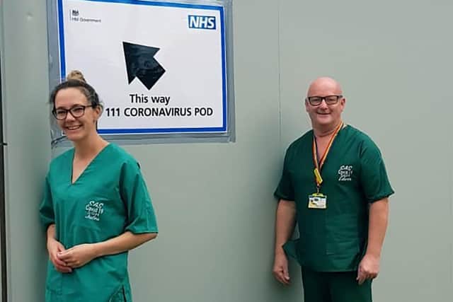 Staff nurses in the new scrubs