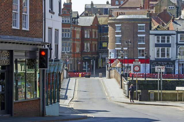 Deserted Whitby during lockdown - now more businesses are preparing to open.