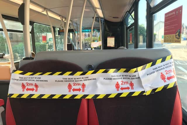 Social distancing on an East Yorkshire Buses bus.