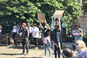 Photo from the first Black Lives Matter protest near Scarborough Town Hall.