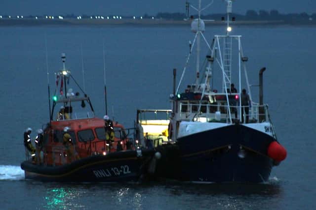 Bridlington Lifeboat's team helped out a fishing vessel crew.