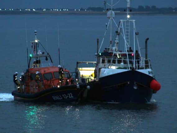 Bridlington Lifeboat's team helped out a fishing vessel crew.