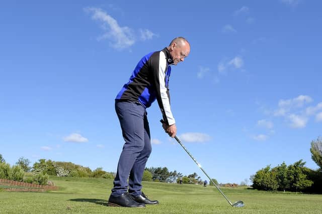 Scarborough's North Cliff Golf Club's.Andrew Wells plays a shot
Photo by Richard Ponter