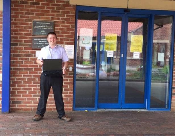 Rob Webb with the laptop.