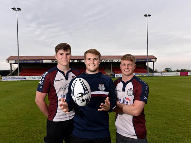 Scarborough RUFC skipper Drew Govier, centre, is excited to get back in rugby action