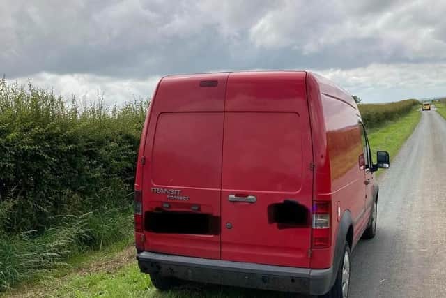 The van stopped by police near Filey yesterday