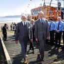 Sydney Garson, left, accompanies the Duke of Kent on a visit to Scarborough lifeboat station in May 2006.