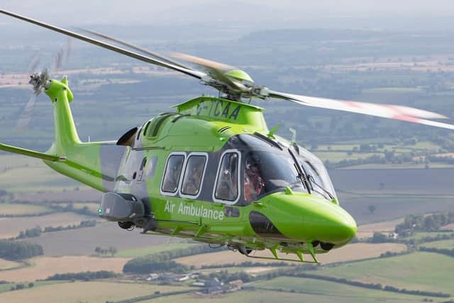 The Children's Air Ambulance which flew Jayden to Leeds for urgent specialist treatment.