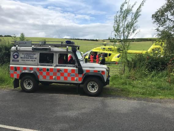 The teenager was taken to hospital by helicopter.