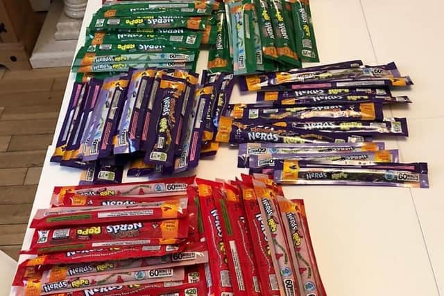 Cannabis-infused sweets found during the raids
