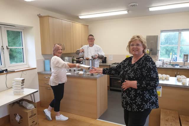 Linda with Kirsty Wheller and chef Matt Hall from The Eskdale at Castleton