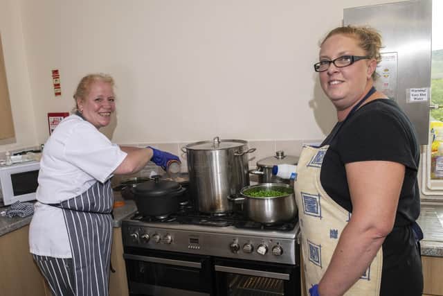 Chef Diane Spouse with Liz Cotterill hard at work in the kitchen