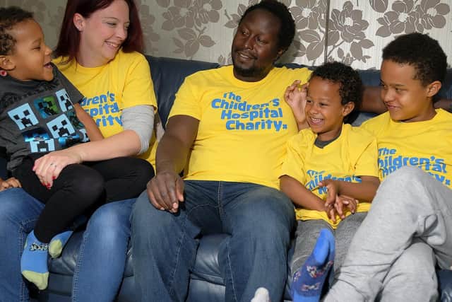 The Dube family ... Christian, mum Rachel, dad Sani, Kieran and Ryan.