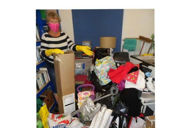 Jane Cox pictured in the Filey Cancer Fund shop