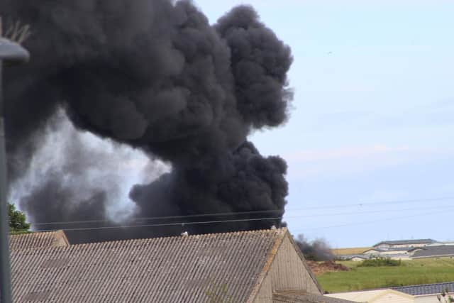 The bus caught fire following the crash in Filey