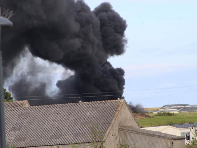 The bus caught fire following the crash in Filey