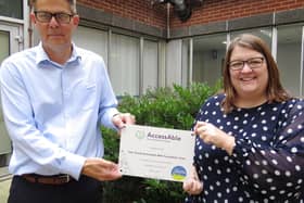 David Biggins, Inclusive Built Environment Lead at York Teaching Hospital NHS Foundation Trust and Rachel Brook, Fundraising Manager for York Teaching Hospital Charity.