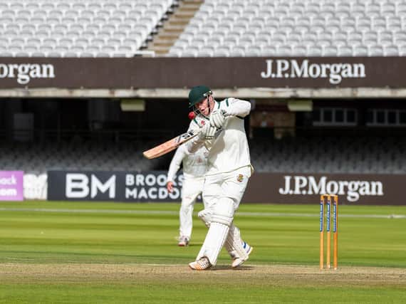 New Flixton skipper Harry Walmsley in action during the 2018 National Village Cup final victory at Lord's. He leads his side into their NVC campaign on Sunday against Ebberston. Picture by Will Palmer.