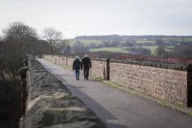 The Cinder track crosses over Larpool viaduct.