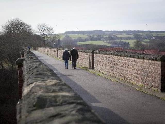 The Cinder track crosses over Larpool viaduct.