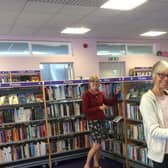 Jane Pottas and Jacqueline Byers, volunteers at Whitby Library.