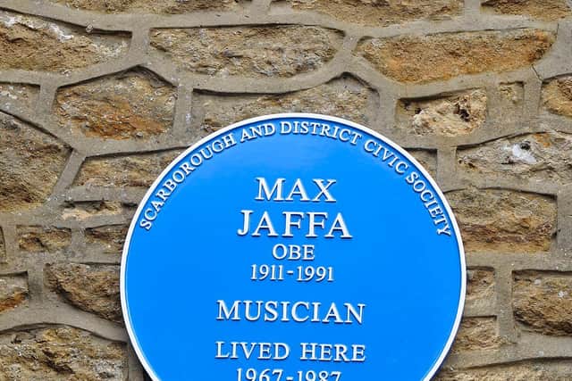 Scarborough & District Civic Society plaque in honour of Max Jaffa.