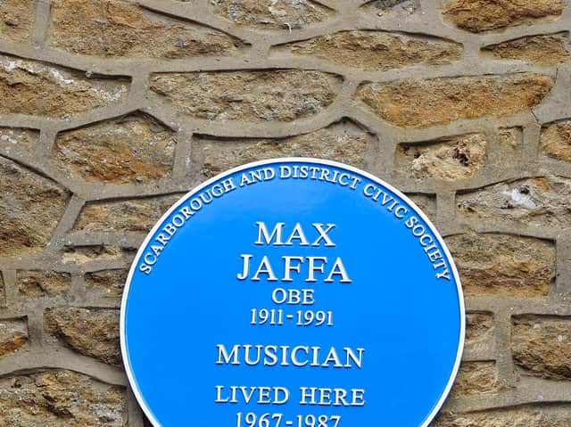 Scarborough & District Civic Society plaque in honour of Max Jaffa.