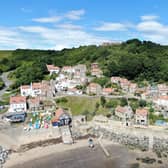 Runswick Bay with its lifeboat station in the foreground