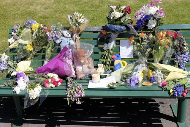 The flowers placed by Scarborough residents in May