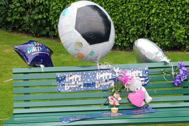 The family decorated Callum's bench to mark what would have been his 24th birthday.