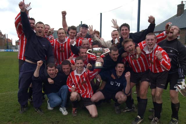 West Pier celebrate winning the NRCFA Cup in 2002