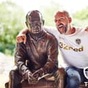 Tony Clark and his statue of Leeds United boss Marco Bielsa.