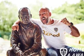 Tony Clark and his statue of Leeds United boss Marco Bielsa.