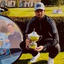 Alex Belt shows off the Yorkshire PGA Championship trophy after Monday's win