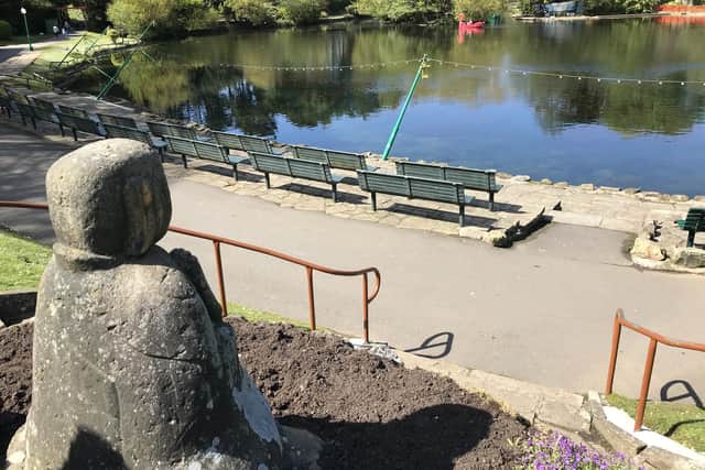 View of Peasholm lake from the cafe