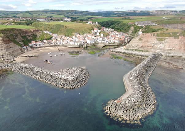 The Times chose the beach at Runswick as its favourite, where fossil-hunters, dolphin-watchers, fishermen and families enjoy its spectacular sands. Drone photo by Richard Mitchell