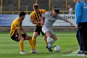 FRESH START: Ashley Jackson in action for Boston United - the left-back has joined Scarborough Athletic