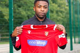 INJURY BLOW: New signing Kieran Weledji suffered a blow in his Boro debut 
 PICTURE: WILL PALMER