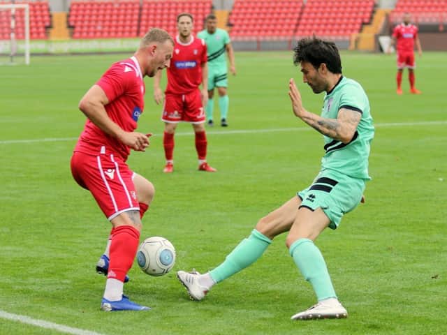 Josh Lacey in action for Boro against Gateshead