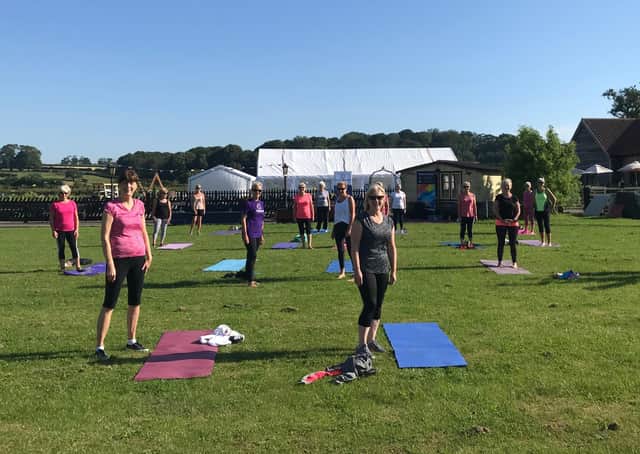 The pop-up pilates event at the Cedarbarn Farm Shop and Cafe raised £810 for Saint Catherine’s.